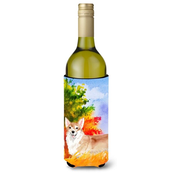Carolines Treasures Fall Corgi Wine Bottle Beverage Insulator Hugger - CK1946LITERK