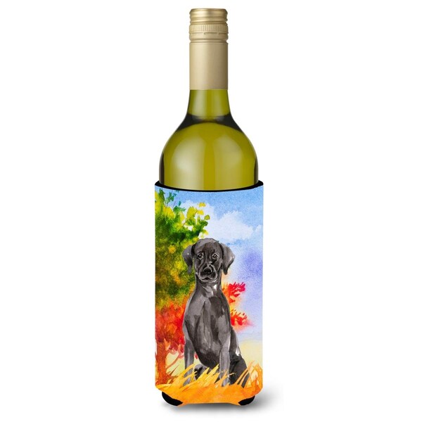 Carolines Treasures Fall Black Labrador Retriever Wine Bottle Beverage Insulator Hugger - CK1957LITERK