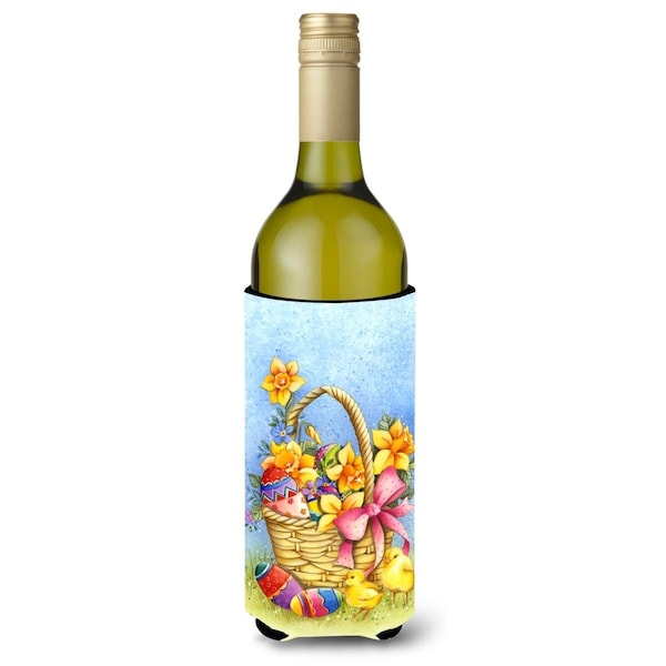 Carolines Treasures Easter Basket with Flowers Wine Bottle Beverge Insulator Hugger - APH4709LITERK