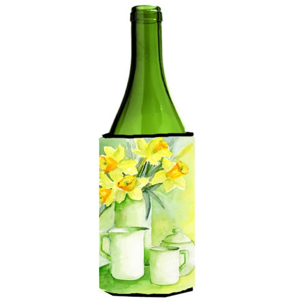 Carolines Treasures Yellow Daffodils by Maureen Bonfield Wine Bottle Can cooler Hugger - BMBO0970LITERK
