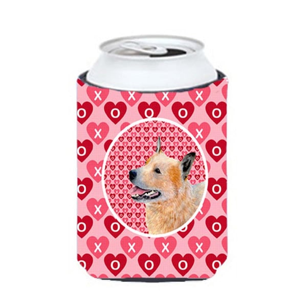 Carolines Treasures Australian Cattle Dog Valentines Love and Hearts Can or Bottle  Hugger - LH9137CC