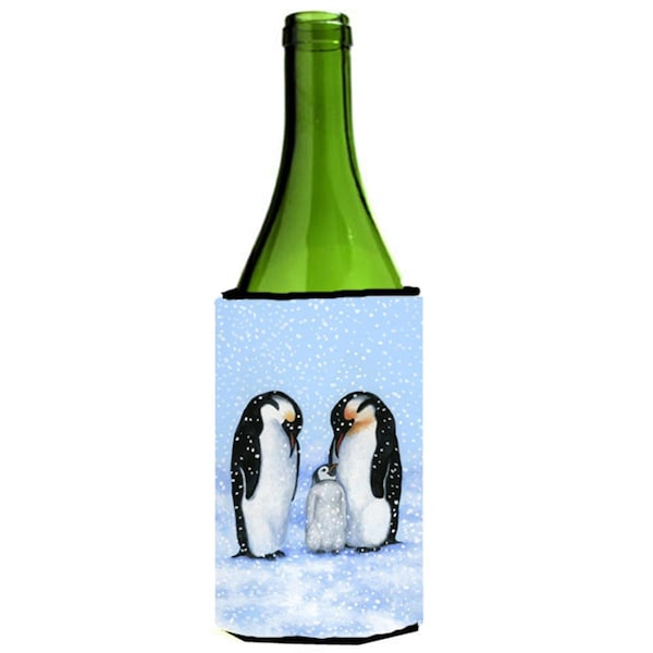 Carolines Treasures Penguin Family by Daphne Baxter Wine Bottle Can cooler Hugger - BDBA0427LITERK