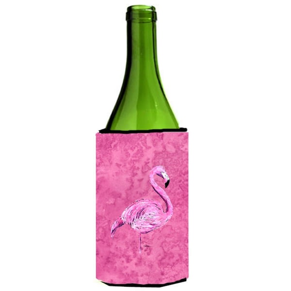 Carolines Treasures Flamingo On Pink Wine bottle sleeve Hugger - 24 oz. - 8875LITERK