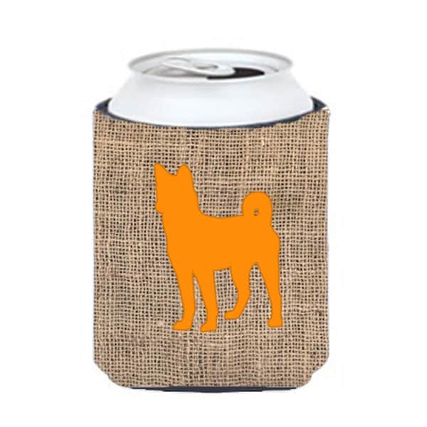 Carolines Treasures Basenji Burlap And Orange Can Or Bottle  Hugger - BB1110-BL-OR-CC