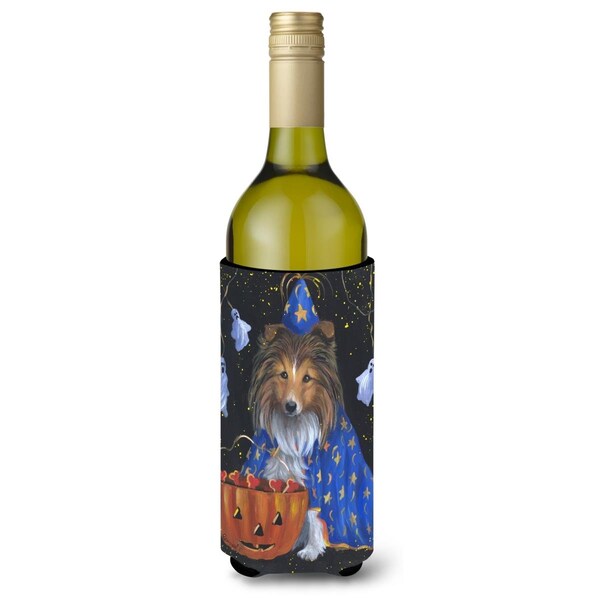 Carolines Treasures 24 oz Sheltie Halloween Witch Wine Bottle Hugger - PPP3186LITERK