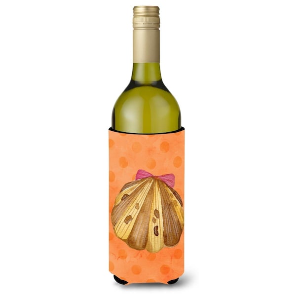 Carolines Treasures Sea Shell Orange Polkadot Wine Bottle Beverge Insulator Hugger - BB8173LITERK