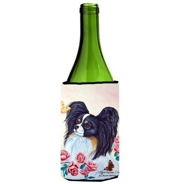 Carolines Treasures Papillon Wine bottle sleeve Hugger - 7236LITERK