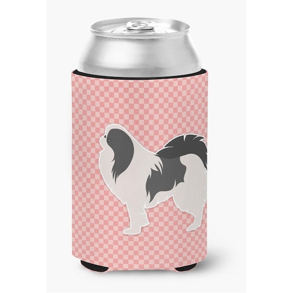 Carolines Treasures Japanese Chin Checkerboard Pink Can or Bottle Hugger - BB3637CC
