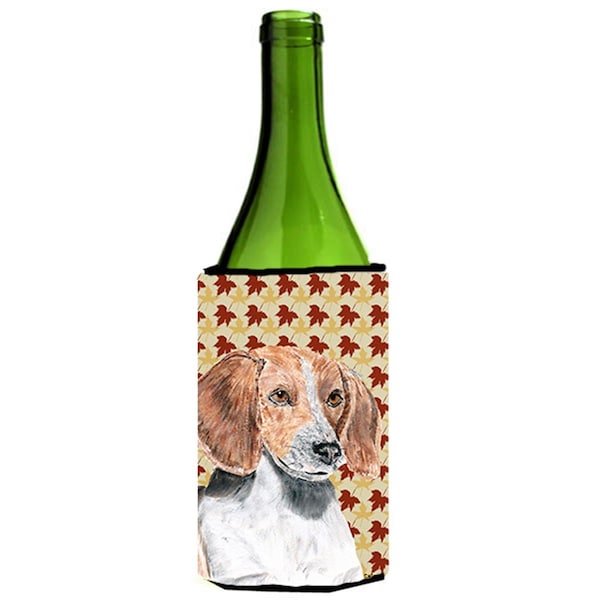 Carolines Treasures English Foxhound Fall Leaves Wine bottle sleeve Hugger 24 oz. - SC9551LITERK