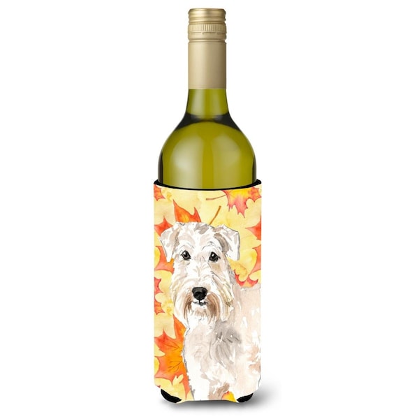 Carolines Treasures Fall Leaves Wheaten Terrier Wine Bottle Beverge Insulator Hugger - CK1820LITERK