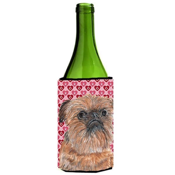 Carolines Treasures Brussels Griffon Valentines Love Wine bottle sleeve Hugger 24 oz. - SC9558LITERK