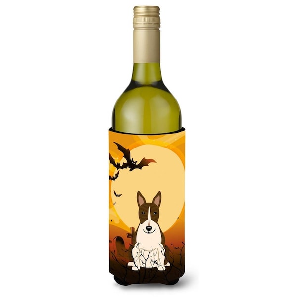Carolines Treasures Halloween Bull Terrier Dark Brindle Wine Bottle Beverge Insulator Hugger - BB4402LITERK