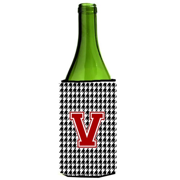 Carolines Treasures Houndstooth Monogram Initial V Wine Bottle  Hugger - CJ1021-VLITERK