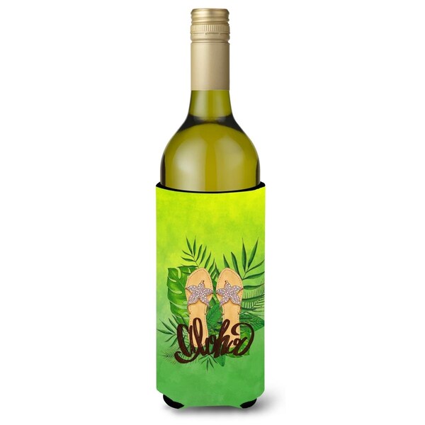Carolines Treasures Aloha Flip Flops Wine Bottle Beverge Insulator Hugger - BB7449LITERK