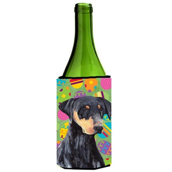 Carolines Treasures Doberman Easter Eggtravaganza Wine Bottle  Hugger - 24 oz. - SC9457LITERK