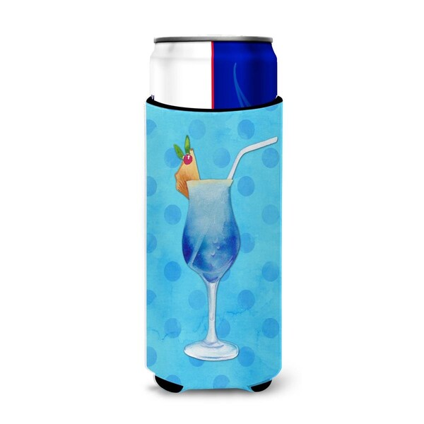 Carolines Treasures Summer Cocktail Blue Polkadot Michelob Ultra Hugger for Slim Cans - BB8231MUK