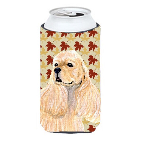 Carolines Treasures Cocker Spaniel Fall Leaves Portrait Tall Boy   Hugger - 22 To 24 oz. - SS4334TBC