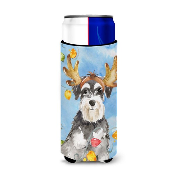 Carolines Treasures Christmas Lights Schnauzer Michelob Ultra Hugger for Slim Cans - CK2485MUK