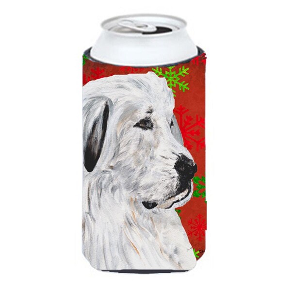 Carolines Treasures Great Pyrenees Red Snowflakes Holiday Tall Boy bottle sleeve Hugger - 22 To 24 Oz. - SC9762TBC