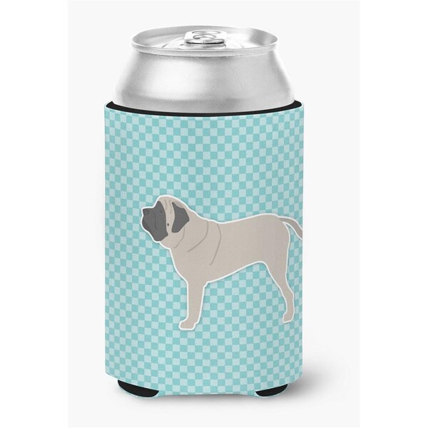 Carolines Treasures English Mastiff Checkerboard Blue Can or Bottle Hugger - BB3756CC