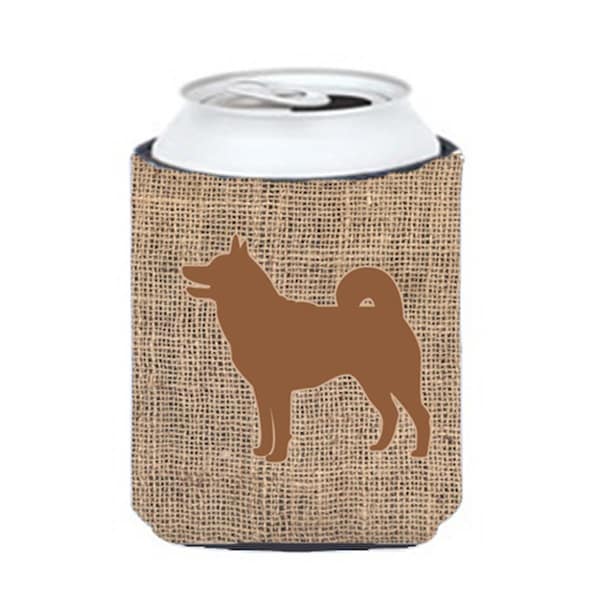 Carolines Treasures Shiba Inu Burlap And Brown Can Or Bottle  Hugger - BB1067-BL-BN-CC