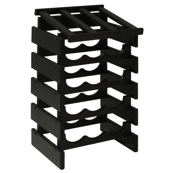 Wooden Mallet 15 Bottle Dakota Wine Rack with Display Top - Black - WRD34BK