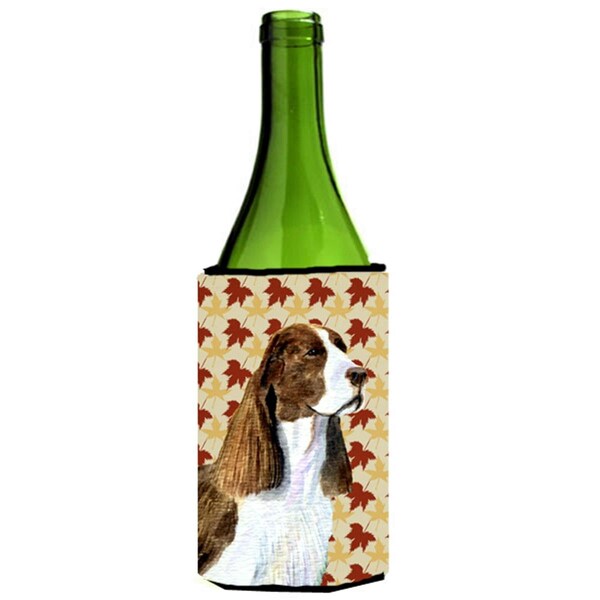 Carolines Treasures Springer Spaniel Fall Leaves Portrait Wine Bottle   Hugger - 24 oz. - SS4343LITERK