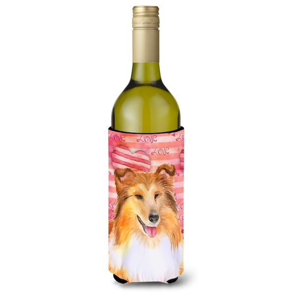 Carolines Treasures Sheltie Love Wine Bottle Beverge Insulator Hugger - BB9807LITERK