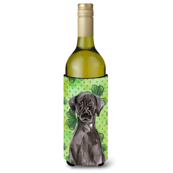 Carolines Treasures Black Labrador St. Patricks Wine Bottle Beverge Insulator Hugger - BB9538LITERK