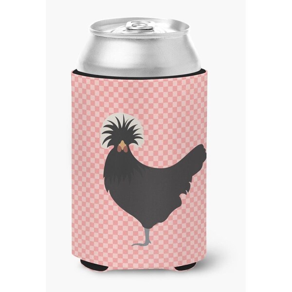 Carolines Treasures Polish Poland Chicken Pink Check Can or Bottle Hugger - BB7834CC