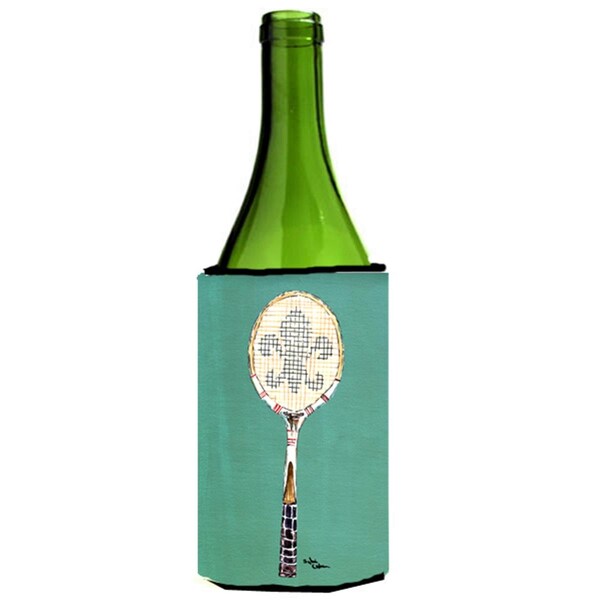 Carolines Treasures Fleur De Lis Tennis Wine bottle sleeve Hugger - 8479LITERK