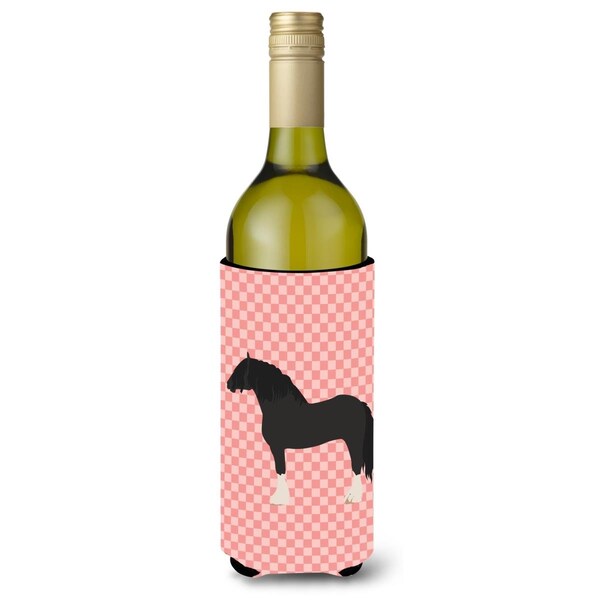 Carolines Treasures Pomeranian Rogener Goose Pink Check Wine Bottle Beverge Insulator Hugger - BB7904LITERK