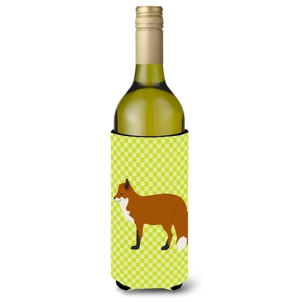 Carolines Treasures Red Fox Green Wine Bottle Beverge Insulator Hugger - BB7702LITERK