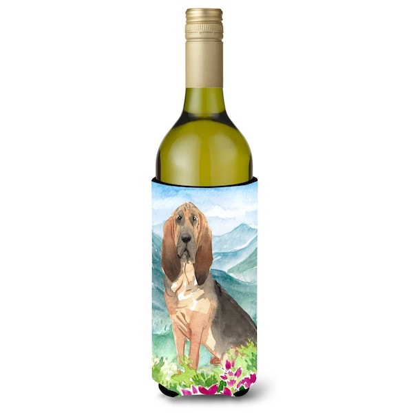 Carolines Treasures Mountain Flowers Bloodhound Wine Bottle Beverage Insulator Hugger - CK2545LITERK