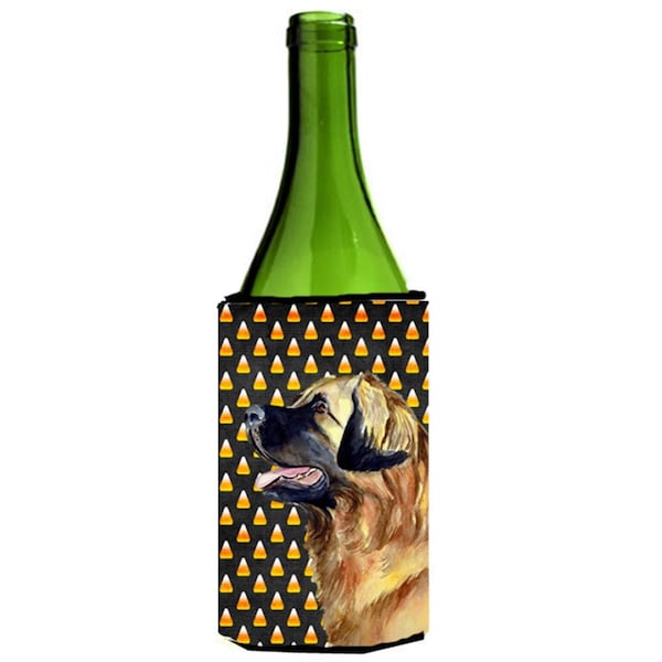 Carolines Treasures Leonberger Candy Corn Halloween Portrait Wine bottle sleeve Hugger - 24 oz. - LH9043LITERK