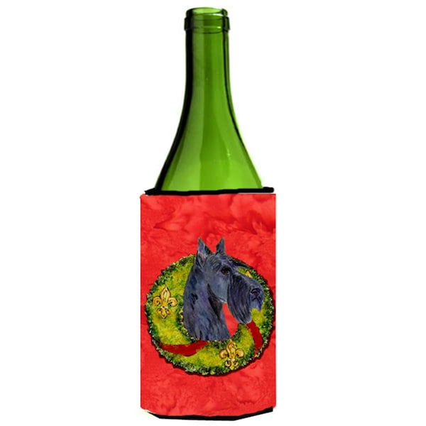 Carolines Treasures Scottish Terrier Cristmas Wreath Wine bottle sleeve Hugger - SS4216LITERK