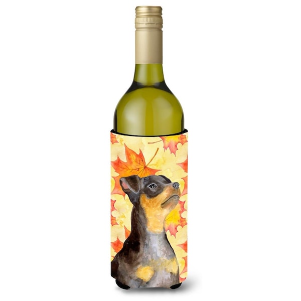 Carolines Treasures Miniature Pinscher No 2 Fall Wine Bottle Beverge Insulator Hugger - BB9985LITERK