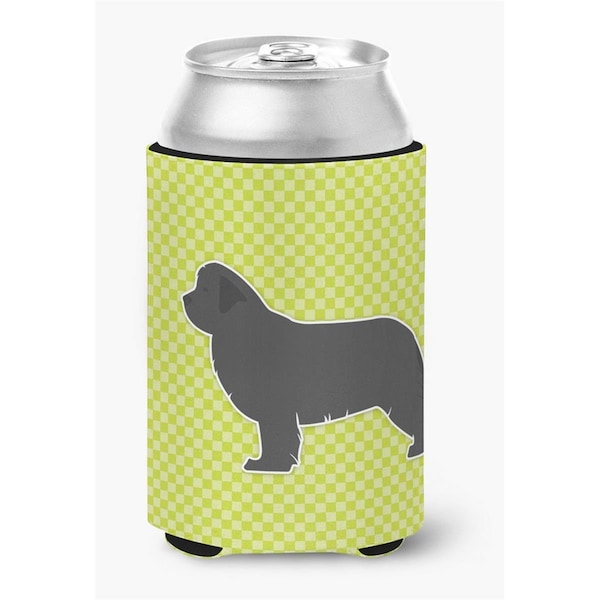 Carolines Treasures Newfoundland Checkerboard Green Can or Bottle Hugger - BB3864CC