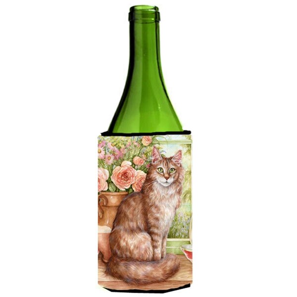 Carolines Treasures Maine Coon Cat by Debbie Cook Wine Bottle Can cooler Hugger - CDCO0236LITERK
