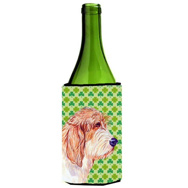Carolines Treasures Petit Basset Griffon Vendeen St. Patricks Day Wine bottle sleeve Hugger - 24 oz. - LH9217LITERK
