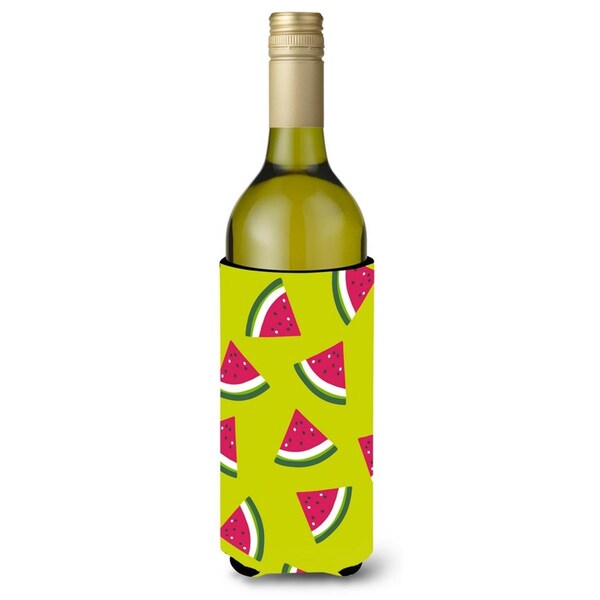 Carolines Treasures Watermelon on Lime Green Wine Bottle Beverge Insulator Hugger - BB5151LITERK
