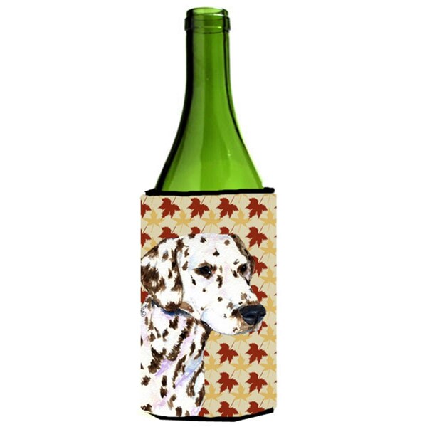 Carolines Treasures Dalmatian Fall Leaves Portrait Wine bottle sleeve Hugger 24 oz. - SS4387LITERK