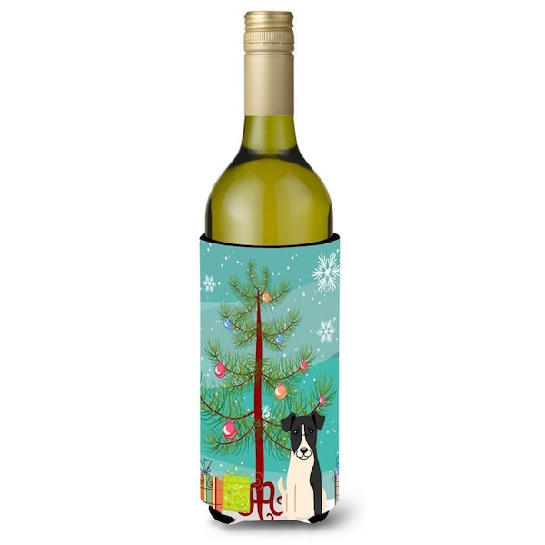 Carolines Treasures Merry Christmas Tree Smooth Fox Terrier Wine Bottle Beverge Insulator Hugger - BB4223LITERK