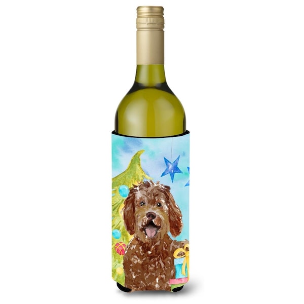 Carolines Treasures Christmas Tree Labradoodle Wine Bottle Beverge Insulator Hugger - CK1874LITERK