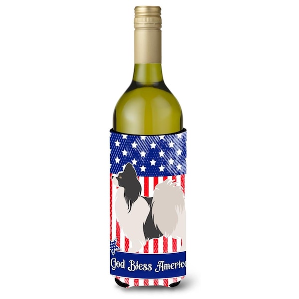 Carolines Treasures Papillon American Wine Bottle Beverge Insulator Hugger - BB8403LITERK