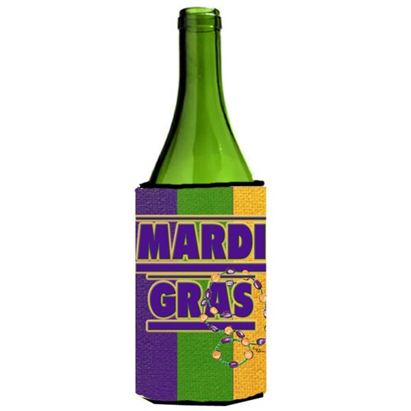 Carolines Treasures Mardi Grass Wine Bottle   Hugger - 24 oz. - 8363LITERK