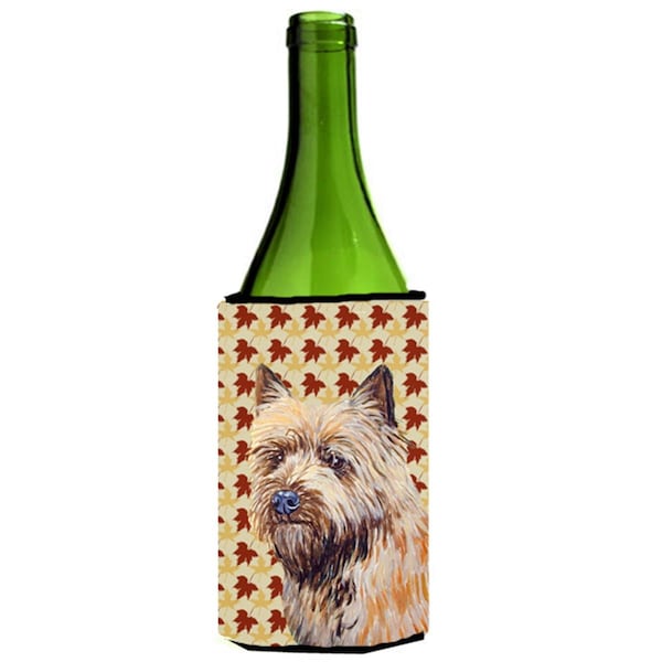 Carolines Treasures Cairn Terrier Fall Leaves Portrait Wine Bottle   Hugger - LH9095LITERK