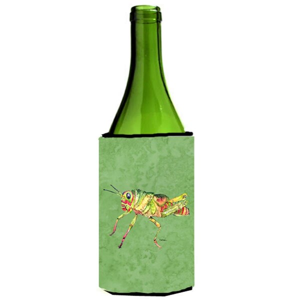 Carolines Treasures Grasshopper On Avacado Wine bottle sleeve Hugger - 24 oz. - 8848LITERK