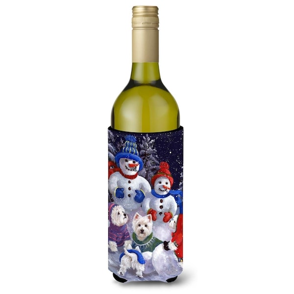 Carolines Treasures 24 oz Westie Snowpeople Wine Bottle Hugger - PPP3135LITERK