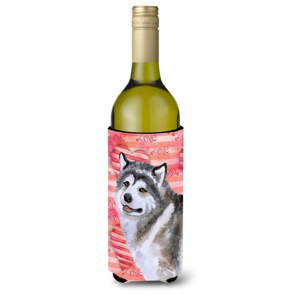 Carolines Treasures Alaskan Malamute Love Wine Bottle Beverge Insulator Hugger - BB9725LITERK